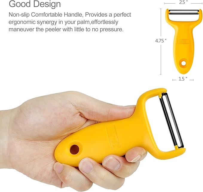 Vegetable Potato Peelers for Kitchen, Y Peeler for Apple Veggie Potatoes Fruits Carrot, Carbon Steel Blade 3-Pack Yellow/Black/Green