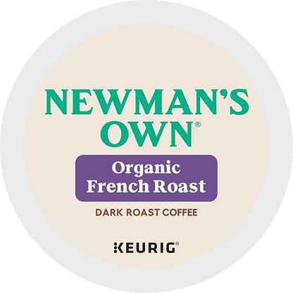 Newman's Own Organic French Roast Coffee, Keurig Single Serve K-Cup Pods, Dark Roast Coffee, 60 Count, (6 Packs of 10)