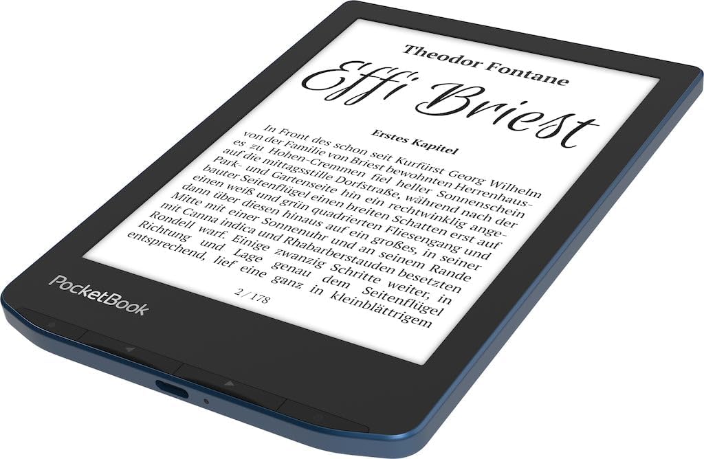 PocketBook Verse Pro E-Reader Waterproof | Eye-Friendly 6'' E-Ink Carta™ HD Touchscreen | Audio-Book & E-Book Reader | Text-to-Speech Function | SMARTlight | 16GB | WiFi & Bluetooth | Azure