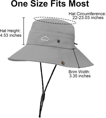 Sun Hats for Women Bucket Hat UV Protection Fishing Hat Wide Brim Safari Hats 2 in 1 Zip-Off Sun Visor Hats UPF 50+