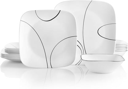 Corelle 18-Piece Service for 6 Dinnerware Set Triple Layer Glass and Chip