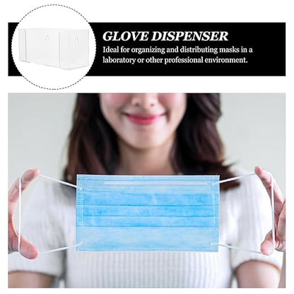 Acrylic Wall Mount Glove Dispenser and Mask Holder Storage Box for Laboratory and Office 2 in 1 Mask and Glove Organizer
