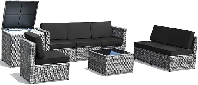 Tangkula 8 Pieces Wicker Patio Furniture Set