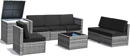 Tangkula 8 Pieces Wicker Patio Furniture Set