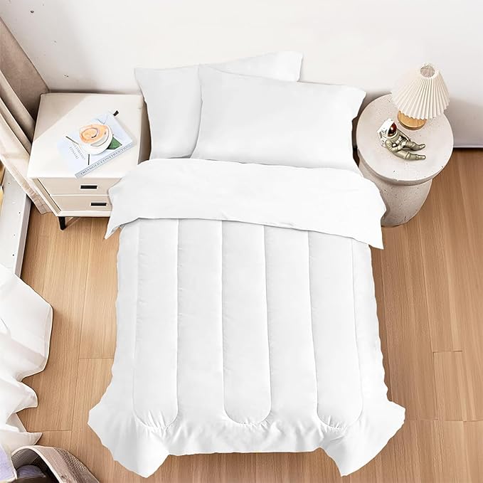 SANDJEST White Duvet Cover Sets Full Size for Kids Boys Girls, Incude 1 Polyester Comforter Cover 80x90 Inches and 2 Pillowcases 20x26 Inches, Comforter Not Included, Gift for Christmas Birthday