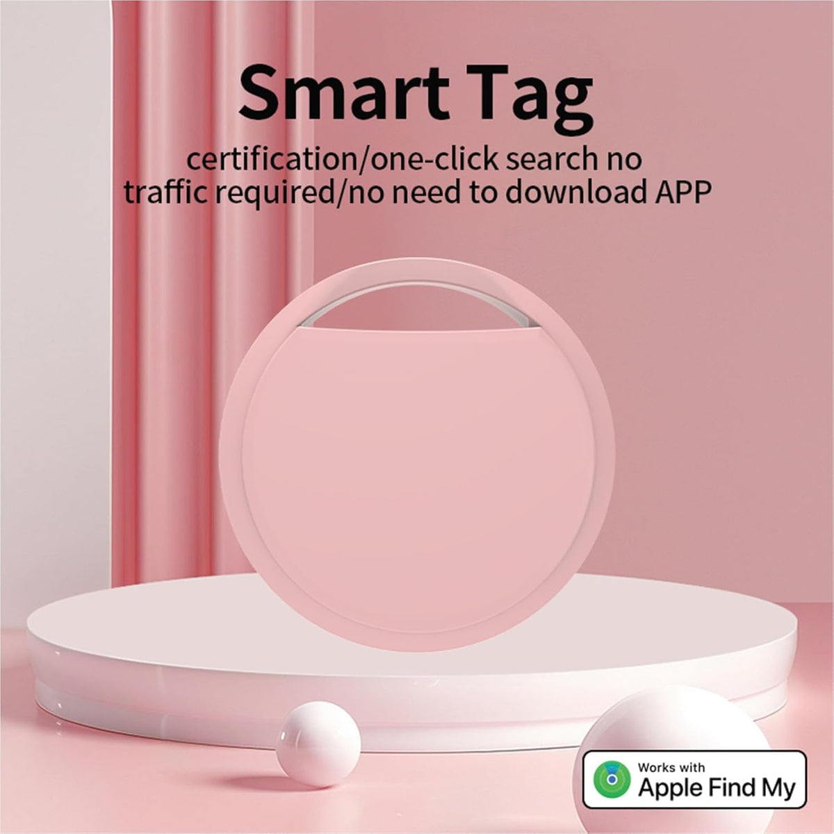 Air Tracker Tags 4 Pack Smart Tag Bluetooth Trackers Work with Apple Find My (iOS Only), Lightweight Tag Prevent Loss of Luggage Wallets Keys Bags,Replaceable Battery,IP67 Waterproof