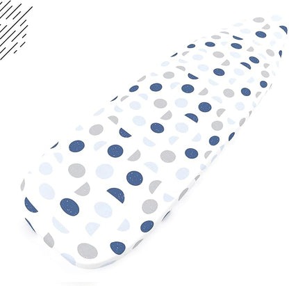 Encasa XO Ironing Board Cover and Pad 54"x15" - Thick 3mm Felt Padding, Drawstring Tightening & Lock, Easy Fit, Scorch & Stain Resistant, Fits Standard Large Ironing Board - Blue Moon