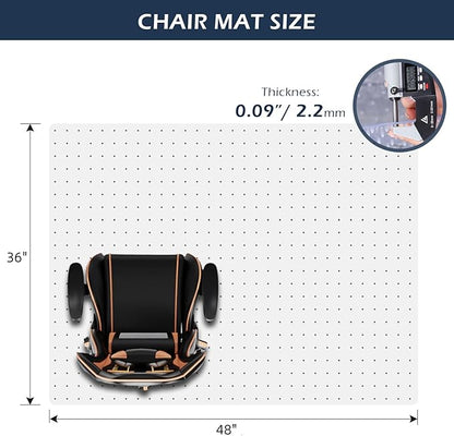 SALLOUS Chair Mat for Carpet, 36" x 48" Office Chair Mat for Carpeted Floors, Heavy Duty Vinyl Floor Mat with Grips, Floor Protector Computer Desk Mat for Home Office (Clear)