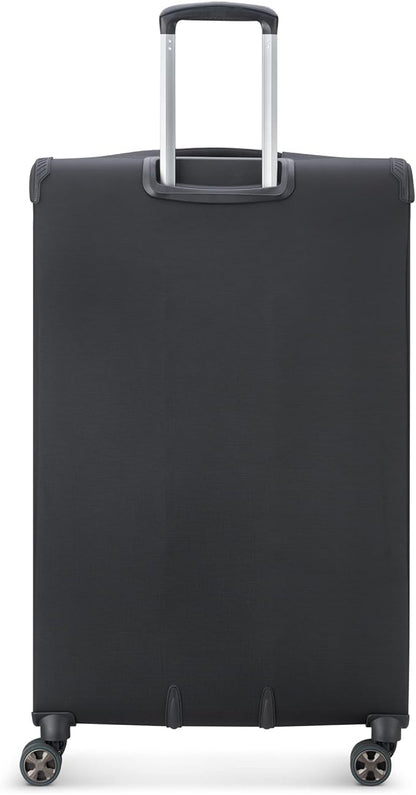 DELSEY PARIS Helium DLX Softside Expandable Luggage with Spinner Wheels, Black, Checked-Large 29 Inch