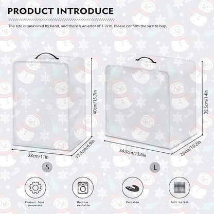 Christmas Coffee Maker Cover, Cute Snowman Cardinal Coffee Dust Protector Washable Foldable
