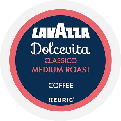 Lavazza Dolcevita Classico Keurig K-Cup® Pods, Medium Roast, Arabica and Robusta Blend (88 Pods)