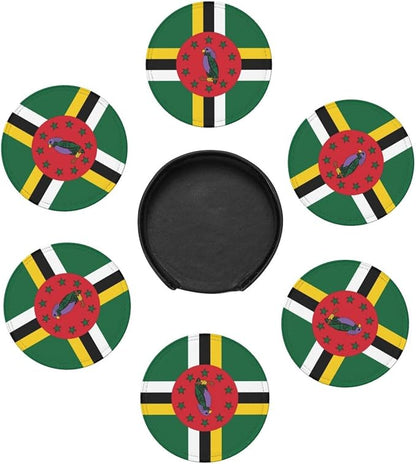 Dominica Flag Coasters for Drinks