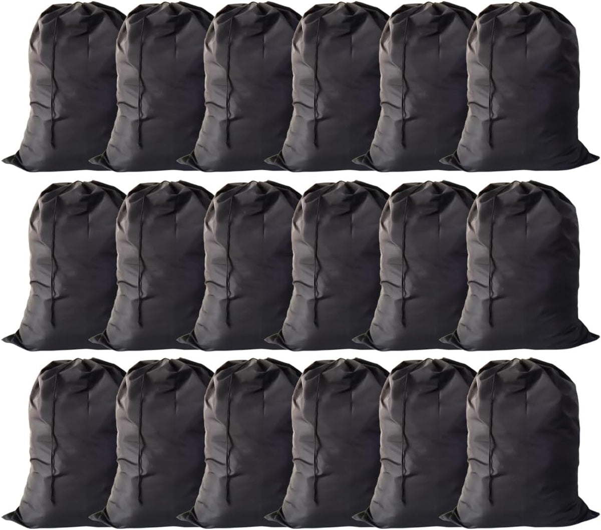 Extra Large Laundry Bag 18 Pack, Travel Laundry Bags with Drawstring Closure, 30"x40", for college, dorm, apartment dwellers (18Pcs Black)