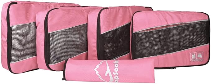 5 Set Packing Cubes for Travel Large Suitcase Luggage Organizer Bags Travel Accessories Vacation 4 Cubes 1 Laundry Pouch Bag