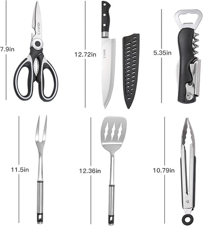 Camping Cookware Storage Bag - Camping Cooking Utensils Set Bag Camping Tool Portable Storage Bag Suitable for Knife, Fork, Spoon, Chopping Board, Chef's Knife,Kitchenware Storage