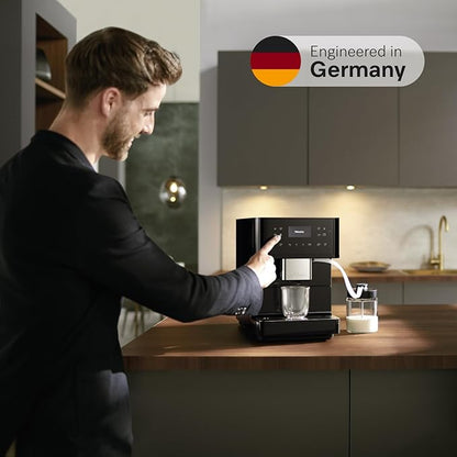 Miele CM 6160 MilkPerfection Automatic Wifi Coffee Maker & Espresso Machine Combo, Obsidian Black - Grinder, Milk Frother