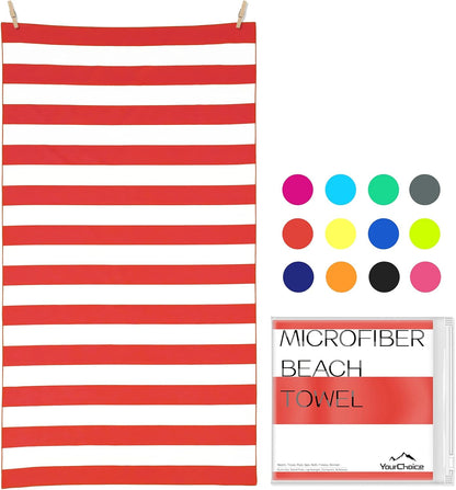 Your Choice Microfiber Quick Dry Sand-Free Beach Towel for Adults & Kids (67x35 Inch, 60x30 Inch) - Oversized, Compact, Lightweight, Absorben