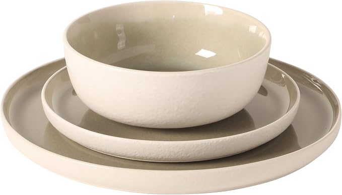 Gibson Elite Tahoe Sunset 12-Piece Reactive Stoneware Dinnerware Set – Matte