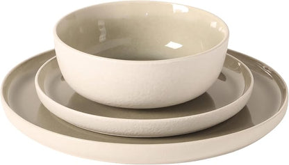 Gibson Elite Tahoe Sunset 12-Piece Reactive Stoneware Dinnerware Set – Matte