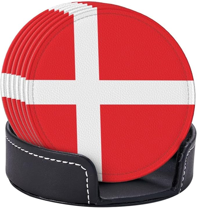 Danish Flag Coasters for Drinks