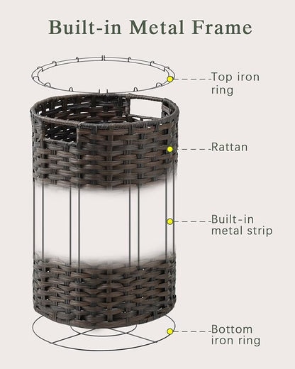 Laundry Basket Round Rattan Laundry Hamper 29.1 Gal (110 L) Handwoven Large Wicker Basket with Handles, Wicker Hamper with Removable Bags and 2 Mesh Bags for Bathroom Living Room Brown