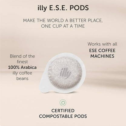 illy E.S.E. Coffee - Single-Serve Coffee Capsules & Pods - Classico Lungo Medium Roast - Notes Of Caramel, Orange Blossom & Jasmine - For E.S.E Coffee Machines - Extraordinary Aroma & Body – 18 Count