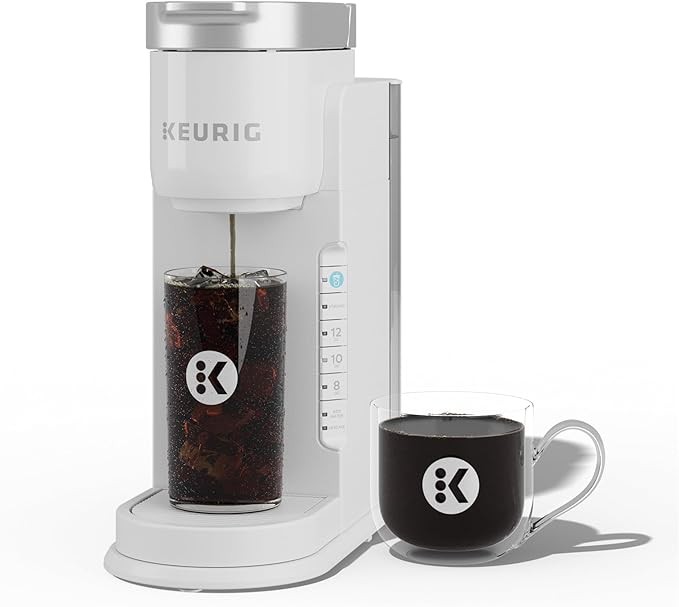 Keurig K-Iced Single Serve Coffee Maker – Brew Over Ice Button, Compact Design, Perfect Holiday Gift for Iced Coffee Lovers, White