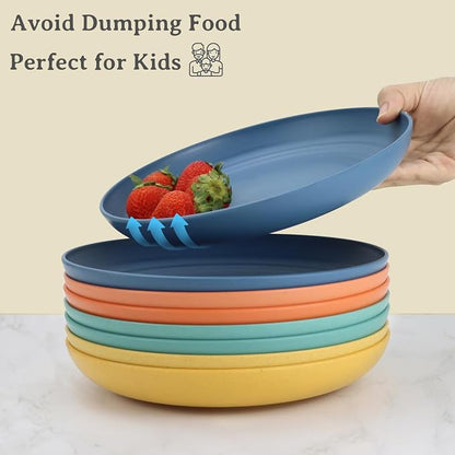 Wheat straw plates and bowls sets