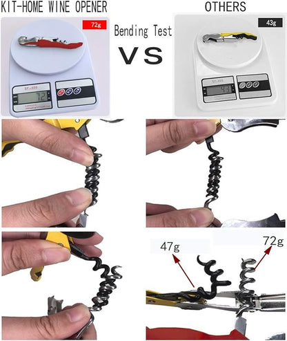 Professional Waiter Corkscrew Wine Openers Set, Heavy Duty Stainless Steel Hinges Wine Key for Restaurant Waiters, Sommelier, Bartenders