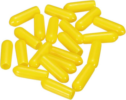 uxcell 20pcs Rubber End Caps 4mm ID Vinyl PVC Round Tube Bolt Cap Cover Screw Thread Protectors Yellow