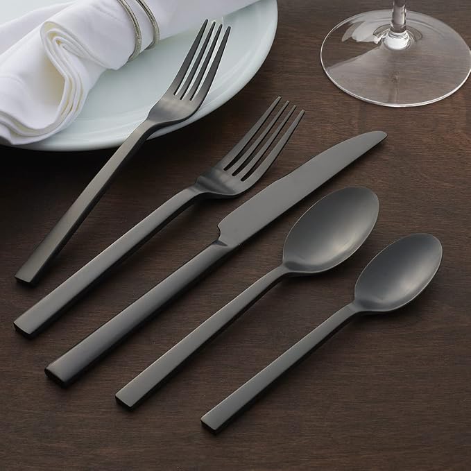 Oneida Chefs Table Midnight Matte 20-Piece Silverware Set
