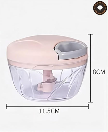 Generic Manual Vegetable Cutter Chopper, Hand Pull String Fruit and Vegetable Chopper and Mincer, Stainless Steel Blades, BPA Free (Pink, 500ml), VS2024-04