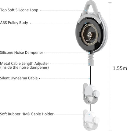 KIWI design VR Cable Management, 6 Packs VR Pulley System Compatible with Quest 3S/3/2/1/Pico/PSVR/PSVR2