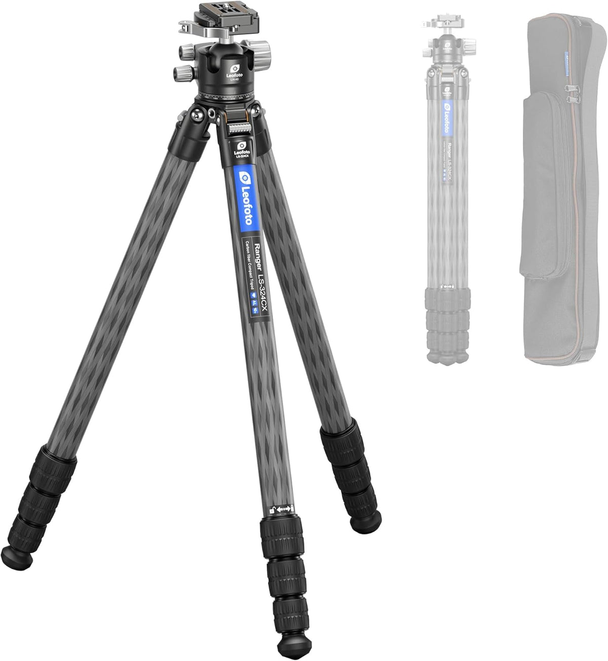 71" Carbon Fiber Travel Tripod with 360° Ball Head Set, 4 Leg Sections Lightweight Tripod with Center Column for DSLR Camera, Quick Release Plate, Max Load 15kg/33.07lb