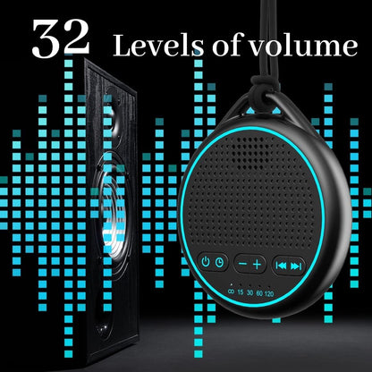 White Noise Sound Machine with 25 Soothing Natural Sounds Rechargeable Battery Portable for Travel 32 Volume Levels 5 Timers Compact Size for Baby Kids Adults Sleeping (Black-Upgrade)