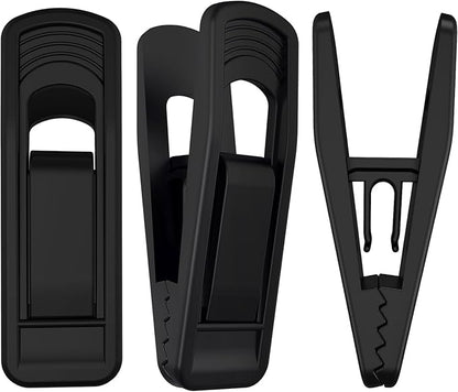 Hanger Clips Perfect for Velvet Hangers (Black, 20 PCS), Non-Slip Plastic Clips Pant Skirt Hanger Clips for Black Flocking Hangers