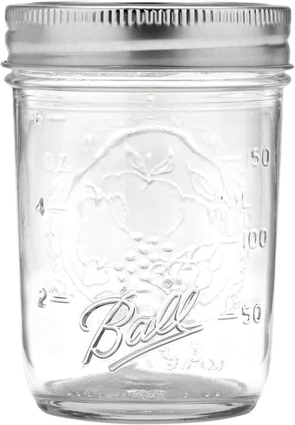 Ball Regular Mouth Glass Mason Jars with Lids and Bands, Used for Canning (Half Pint, 8 Ounce (Pack of 36))