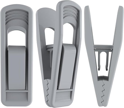 Hanger Clips for Velvet Hangers (Grey, 40 PCS), Non-Slip Plastic Clips Skirt Hanger Clips for Gray Flocking Hangers