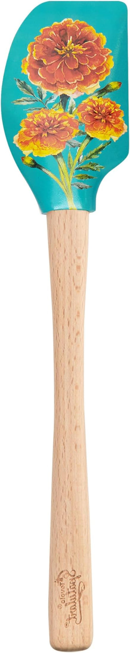 Tovolo Spatulart Day of the Dead Kitchen Utensils Silicone Spatula with Wood Handle for Baking Cooking Mixing, Dia de los Muertos BPA Free Heat Resistant Cooking Spatula