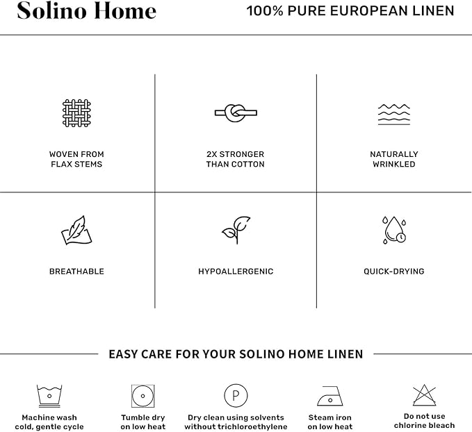 Solino Home Linen Soft Grey Table Runner 36 Inches - Classic Hemstitch, 100% Pure Linen Coffee Table Runner 14 x 36 Inch Ideal for Dresser Tables - Winter, Christmas, New Year