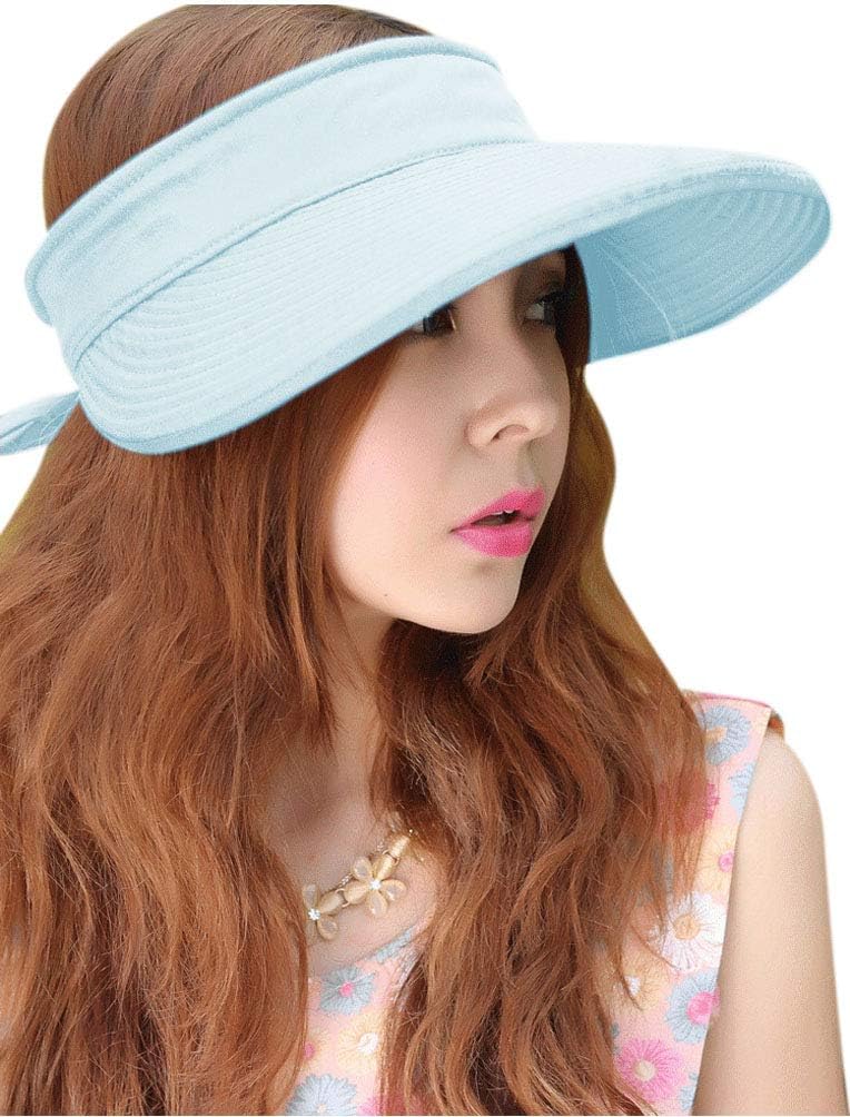 HINDAWI Sun Hats for Women with UV Protection Wide Brim Sun Hat Visor Summer Beach Outdoor Foldable Womens Cap