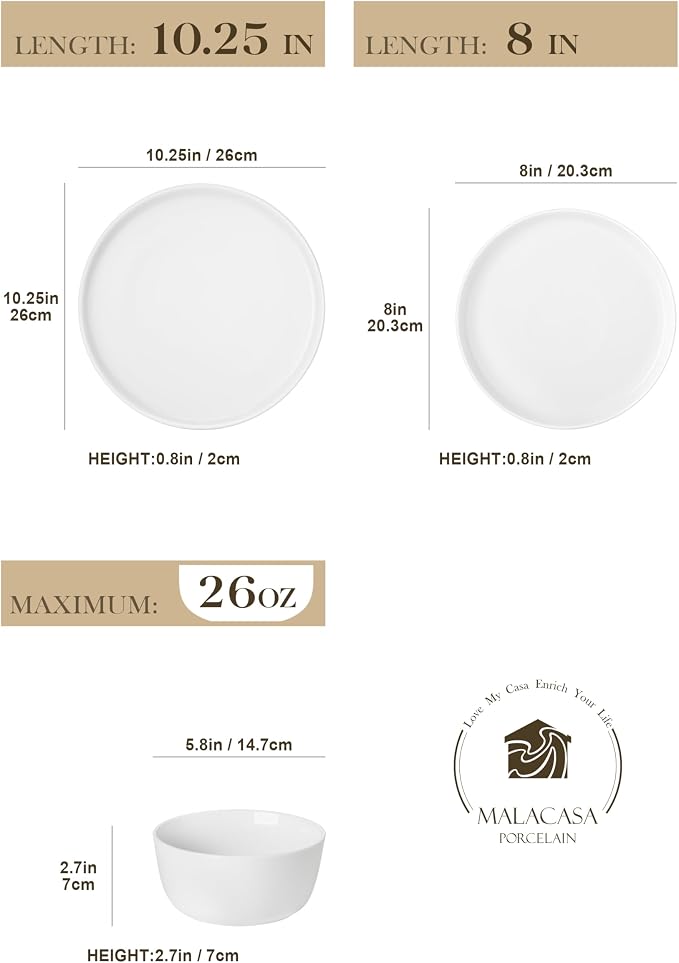 MALACASA 18-Piece Dinnerware Set