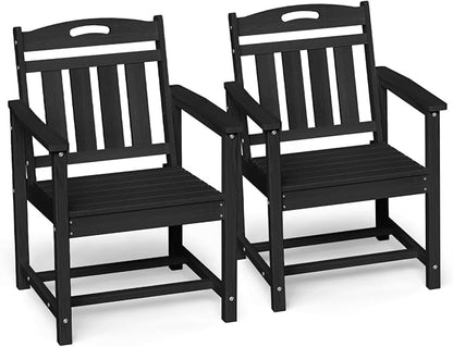 Ciokea HDPE Outdoor Patio Dining Chairs Set of 2, All-Weather Porch Chair