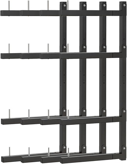 Lumber Storage Rack, Upgrade Cantilever Folding Lumber Rack Wall Mount, Metal 8 Level 32 Inch Plywood Scrap Wood Storage Rack
