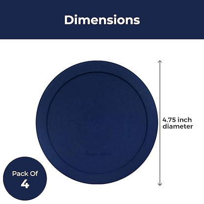 Wood Grip - Lids for Pyrex and Anchor Round Glass Containers - Lids for Pyrex Glass Containers - Replacement Lids (Blue, 4 Cups, 4 Pack)