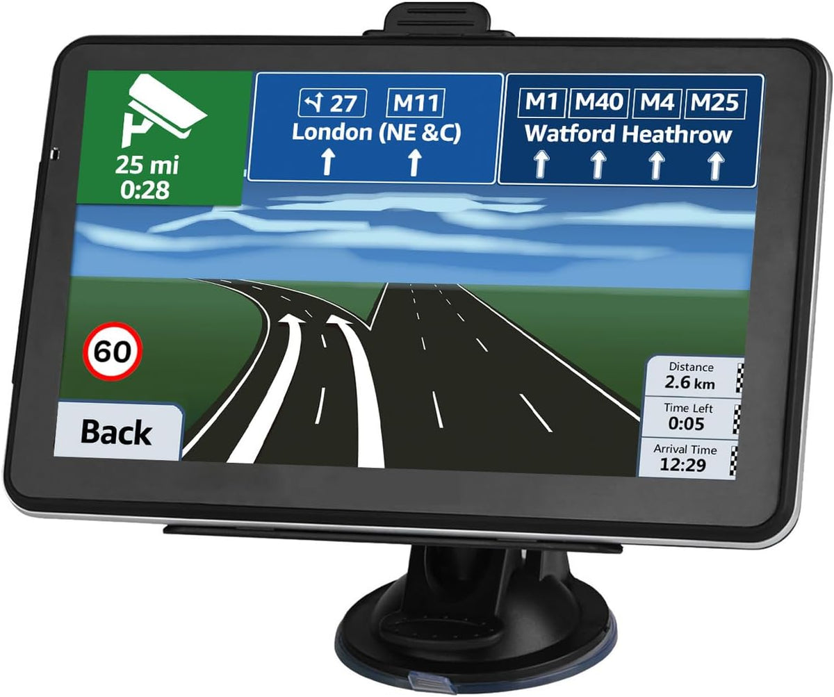 Car GPS Navigation, Latest 2025 Map 7 inch Touch Screen Car GPS, Voice Turn Direction Guidance, Support Speed and Red Light Warning, Install The Latest Map of The United States
