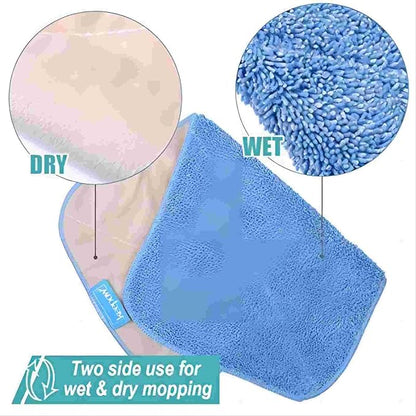 KEEPOW Microfiber Mop Cloth Refills Compatible with MR.SIGA Professional Microfiber Mop, 5 Pack Reusable Flat Mop Refills for Hardwood, Laminate, Tile Floor Cleaning