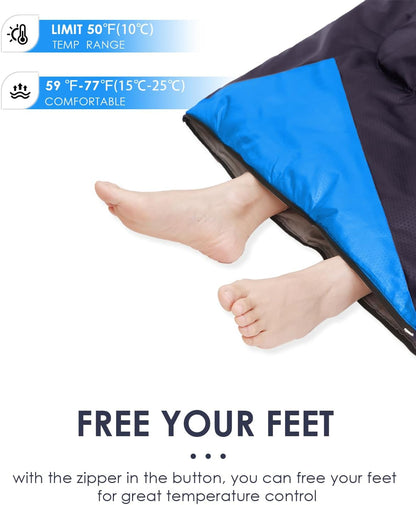 Sleeping Bags for Adults Backpacking Lightweight Waterproof- Cold Weather Sleeping Bag for Girls Boys Mens for Warm Camping Hiking Outdoor Travel Hunting with Compression Bags（Navy Blue）