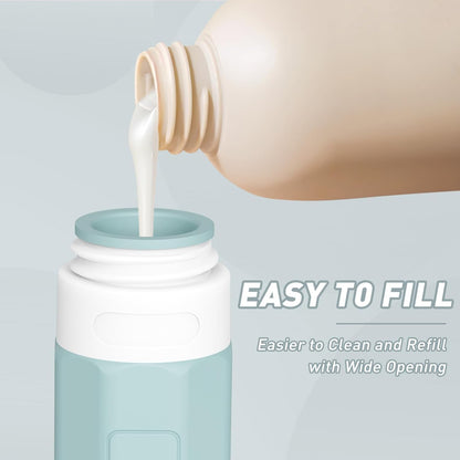 Redfly Travel Bottles for Toiletries, Tsa Approved 3oz Travel Size Containers, Leak Proof Silicone Squeezable Containers for Toiletries, BPA Free Refillable Essentials for Shampoo Conditioner Gray