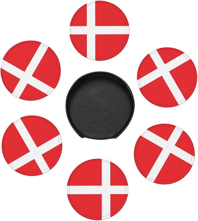 Danish Flag Coasters for Drinks